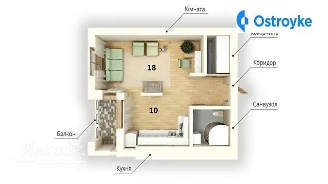 Продаж 1-кімнатної квартири, 39 м², Івано-Франківськ — фото 1