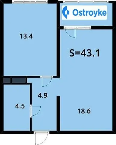 1-комнатная квартира, 43 м², пл. Толбухіна, 135, Одесса — фото 3