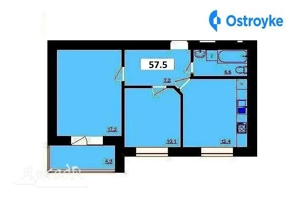 Продаж 2-кімнатної квартири, 57 м², Івано-Франківськ — фото 1