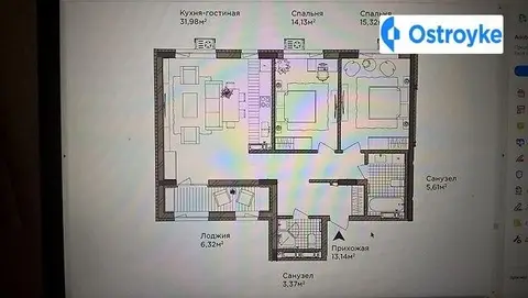 3-кімнатна квартира, 90 м², вул. Річкова, Київ