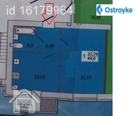1-комнатная квартира, 44 м², пров. Нижній Береговий, Хмельницкий
