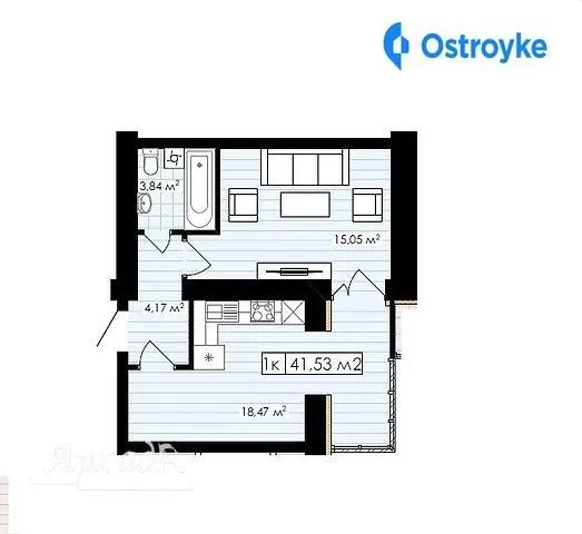 Продаж 1-кімнатної квартири, 41 м², Івано-Франківськ — фото 1