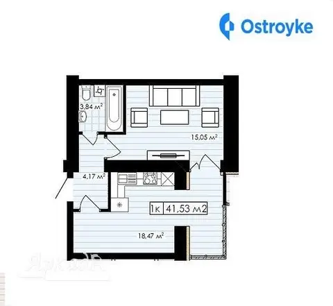 Продаж 1-кімнатної квартири, 41 м², Івано-Франківськ