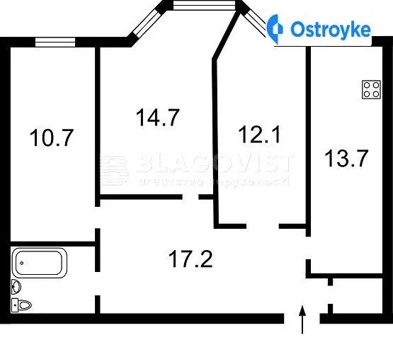 3-кімнатна квартира, 72 м², вул. Введенська, 29/58, Київ — фото 3