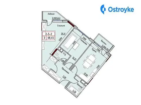 2-комнатная квартира, 68 м², пров. Маячний, 7, Одесса