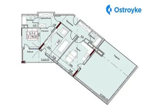 2-комнатная квартира, 90 м², пров. Маячний, 7, Одесса