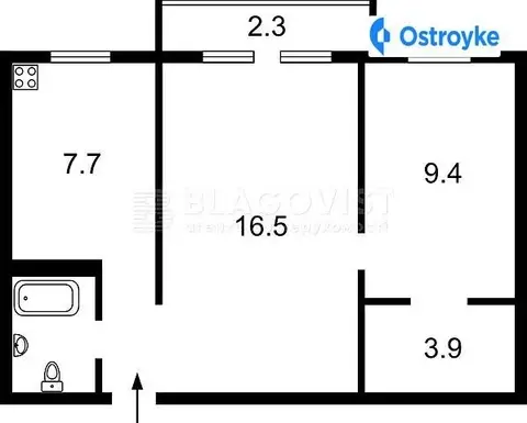 2-кімнатна квартира, 45 м², пл. Лесі Українки, 15а, Київ