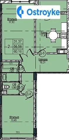 Продаж 2-кімнатної квартири, 58 м², Івано-Франківськ — фото 1