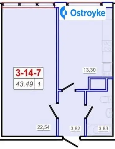 Продаж 1-кімнатної квартири, 44 м², Одеса — фото 2