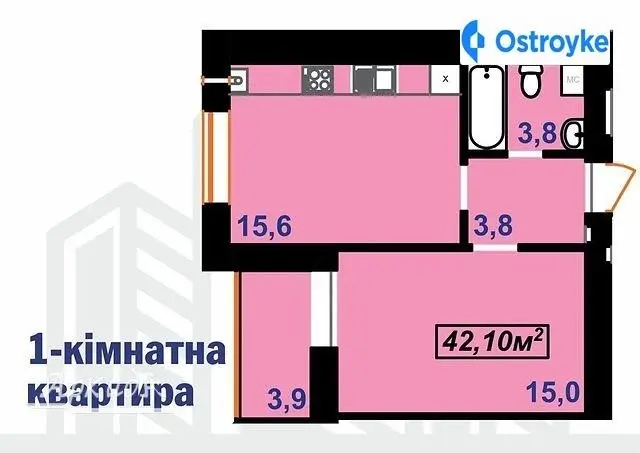 Продаж 1-кімнатної квартири, 42 м², Івано-Франківськ — фото 2