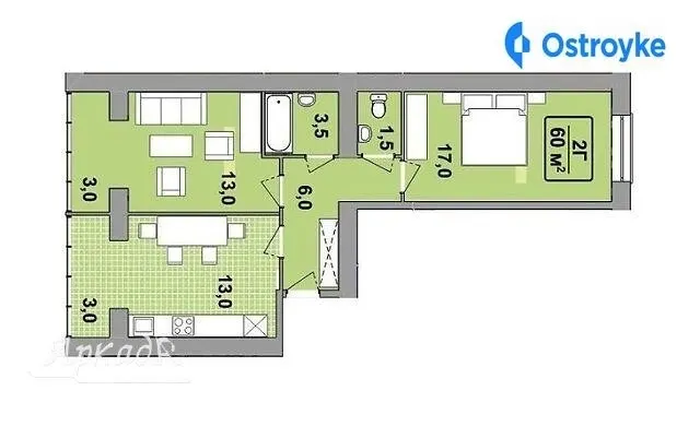Продаж 2-кімнатної квартири, 60 м², Івано-Франківськ — фото 1