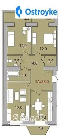3-кімнатна квартира, 86 м², вул. Височана Семена, Івано-Франківськ