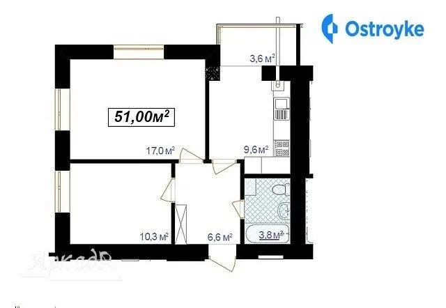 Продаж 2-кімнатної квартири, 51 м², Івано-Франківськ — фото 1