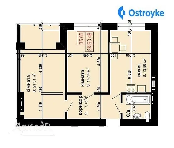 Продаж 2-кімнатної квартири, 60 м², Івано-Франківськ — фото 2