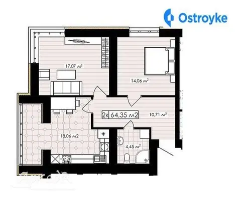 Продажа 2-комнатной квартиры, 65 м², Ивано-Франковск