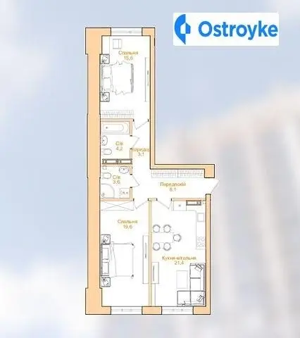 2-кімнатна квартира, 76 м², пров. Новопечерський, 5, Київ
