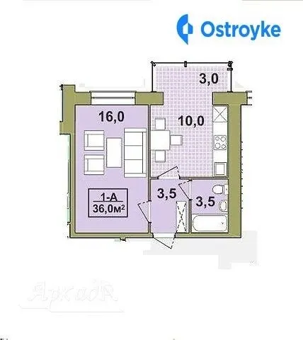 Продаж 1-кімнатної квартири, 36 м², Івано-Франківськ — фото 1