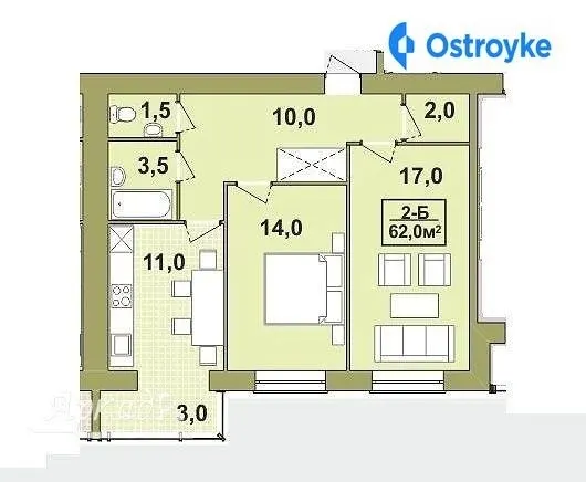 Продаж 2-кімнатної квартири, 62 м², Івано-Франківськ — фото 1