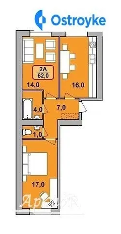 Продаж 2-кімнатної квартири, 62 м², Івано-Франківськ — фото 1