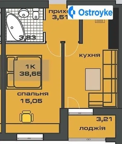 Продаж 1-кімнатної квартири, 39 м², Івано-Франківськ — фото 5