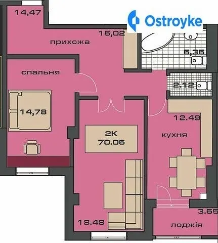 Продаж 2-кімнатної квартири, 70 м², Івано-Франківськ — фото 1