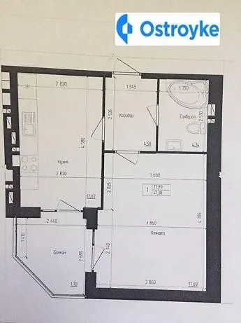 Продаж 1-кімнатної квартири, 41 м², Бориспіль — фото 1