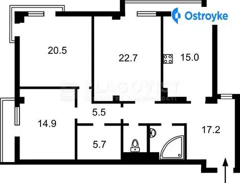 3-кімнатна квартира, 108 м², вул. Дашавська, 25, Київ