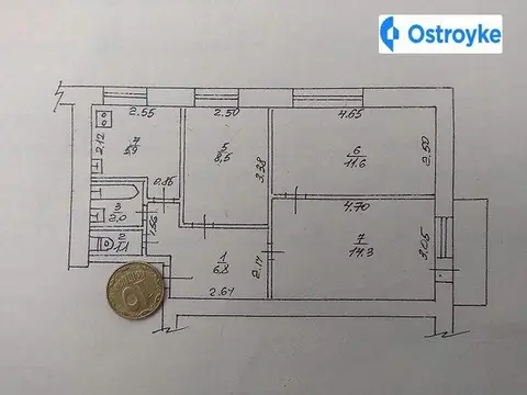 3-кімнатна квартира, 52 м², вул. Киргизька, 5А, Харків
