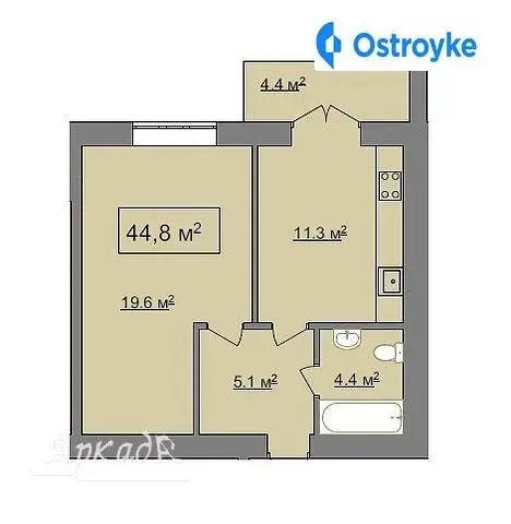 Продаж 1-кімнатної квартири, 45 м², Івано-Франківськ — фото 3