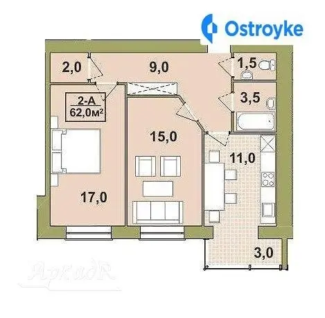 Продаж 2-кімнатної квартири, 62 м², Івано-Франківськ — фото 2