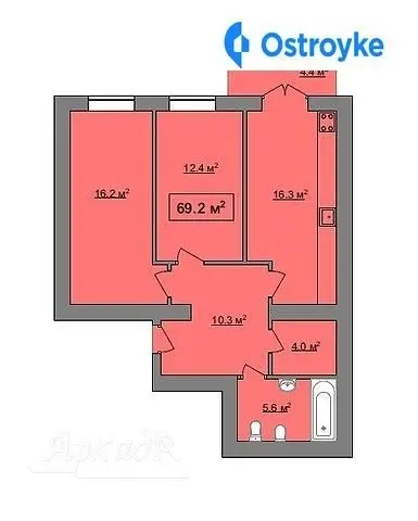 Продаж 2-кімнатної квартири, 69 м², Івано-Франківськ — фото 2