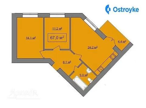 Продажа 2-комнатной квартиры, 67 м², Ивано-Франковск