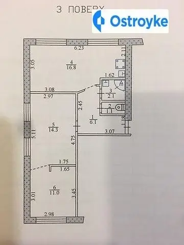 3-комнатная квартира, 52 м², вул. Бережанська, Тернополь