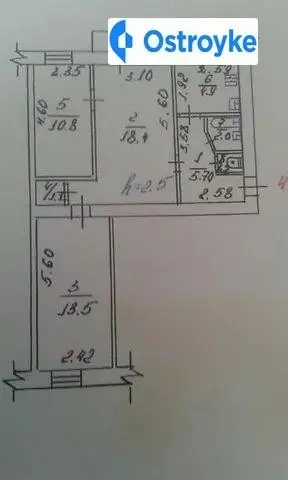 Продажа 3-комнатной квартиры, 56 м², Полтава