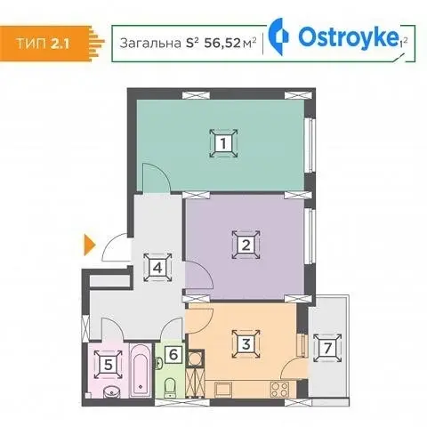 Продаж 2-кімнатної квартири, 56 м², Бориспіль — фото 2