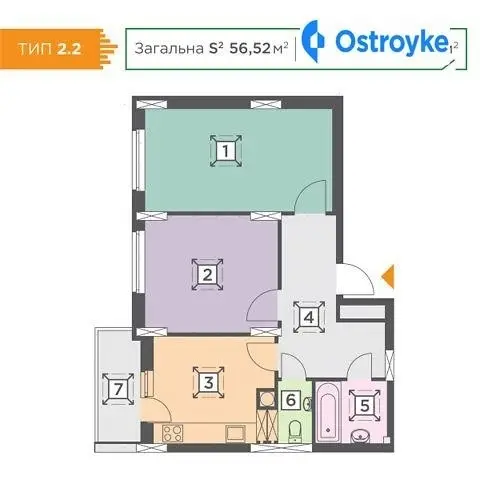 Продажа 2-комнатной квартиры, 56 м², Борисполь