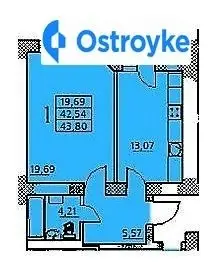 1-комнатная квартира, 44 м², вул. Академіка Заболотного, 63, Одесса