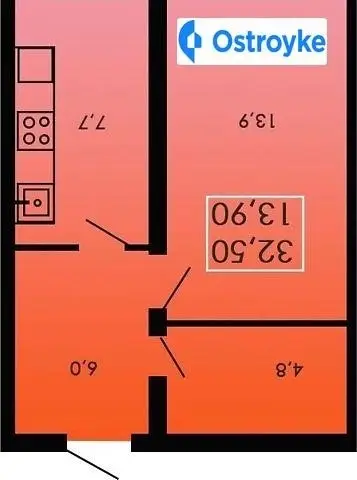 1-комнатная квартира, 32 м², вул. Штильова, 21/1, Одесса