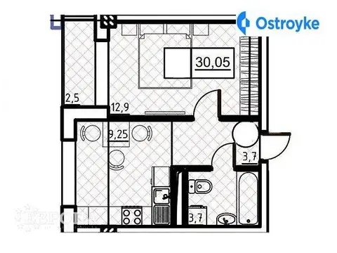 1-комнатная квартира, 32 м², вул. Геранієва, 8, Одесса