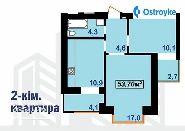 Продаж 2-кімнатної квартири, 53 м², Івано-Франківськ — фото 1