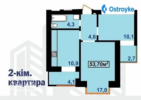 Продаж 2-кімнатної квартири, 53 м², Івано-Франківськ