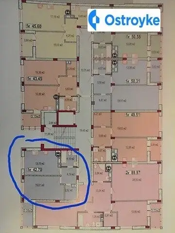 1-комнатная квартира, 42 м², вул. Кумбари, Винница