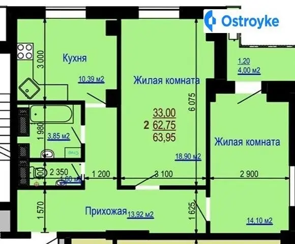 Продаж 2-кімнатної квартири, 64 м², Харків — фото 2