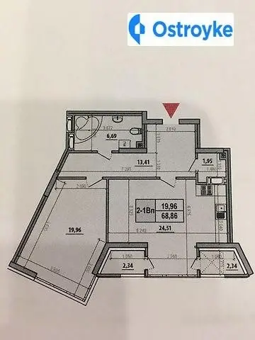 1-кімнатна квартира, 69 м², вул. Євгена Маланюка, 101Ш, Київ