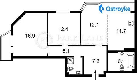 3-кімнатна квартира, 79 м², вул. Митрополита Василя Липківського, Київ