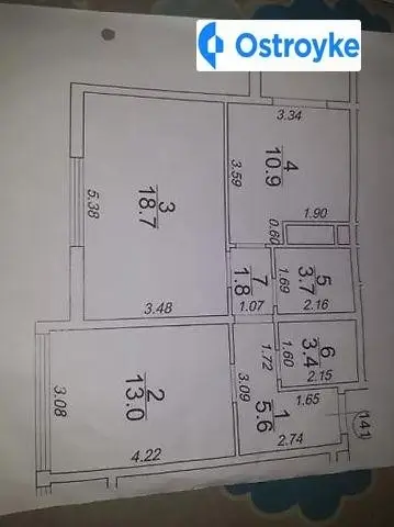2-комнатная квартира, 60 м², вул. Академіка Сахарова, Одесса