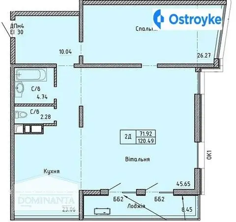 2-комнатная квартира, 121 м², просп. Шевченка, 31, Одесса