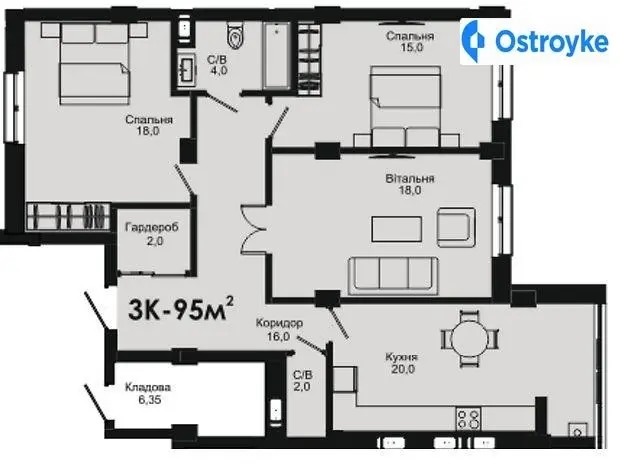 Продаж 3-кімнатної квартири, 95 м², Івано-Франківськ — фото 3