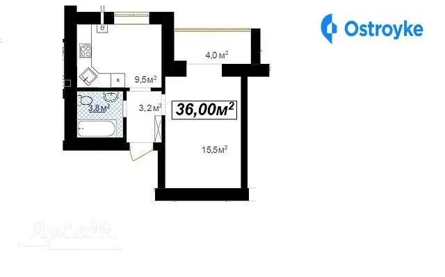 Продаж 1-кімнатної квартири, 36 м², Івано-Франківськ — фото 3