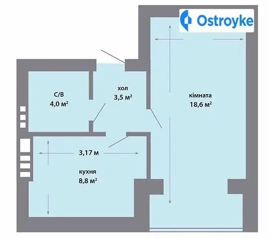 Продаж 1-кімнатної квартири, 35 м², Ірпінь — фото 1